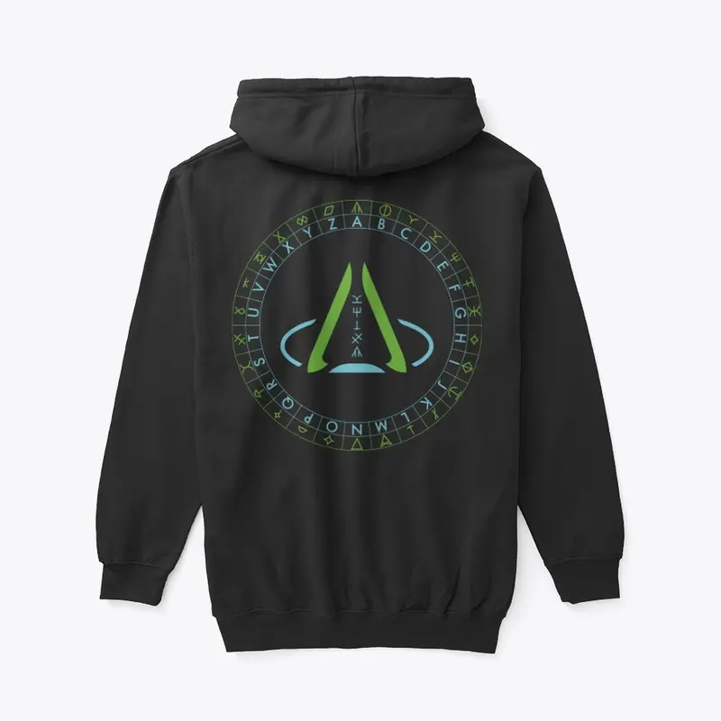 Delta Glyph Alphabet Wheel Zip Hoodie