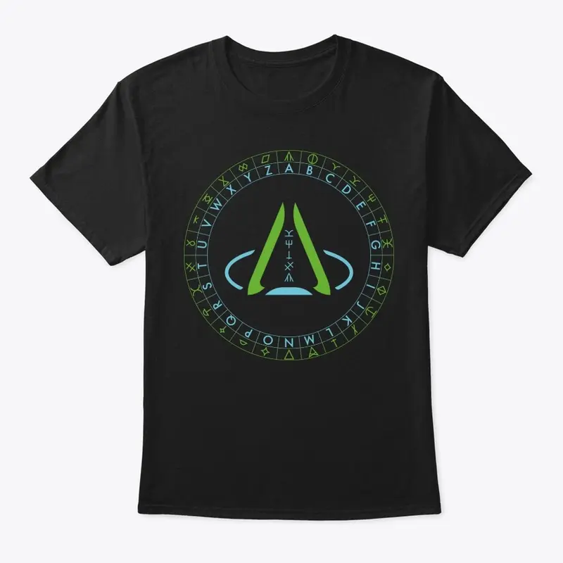 Delta-Glyph Alphabet Wheel T-shirt